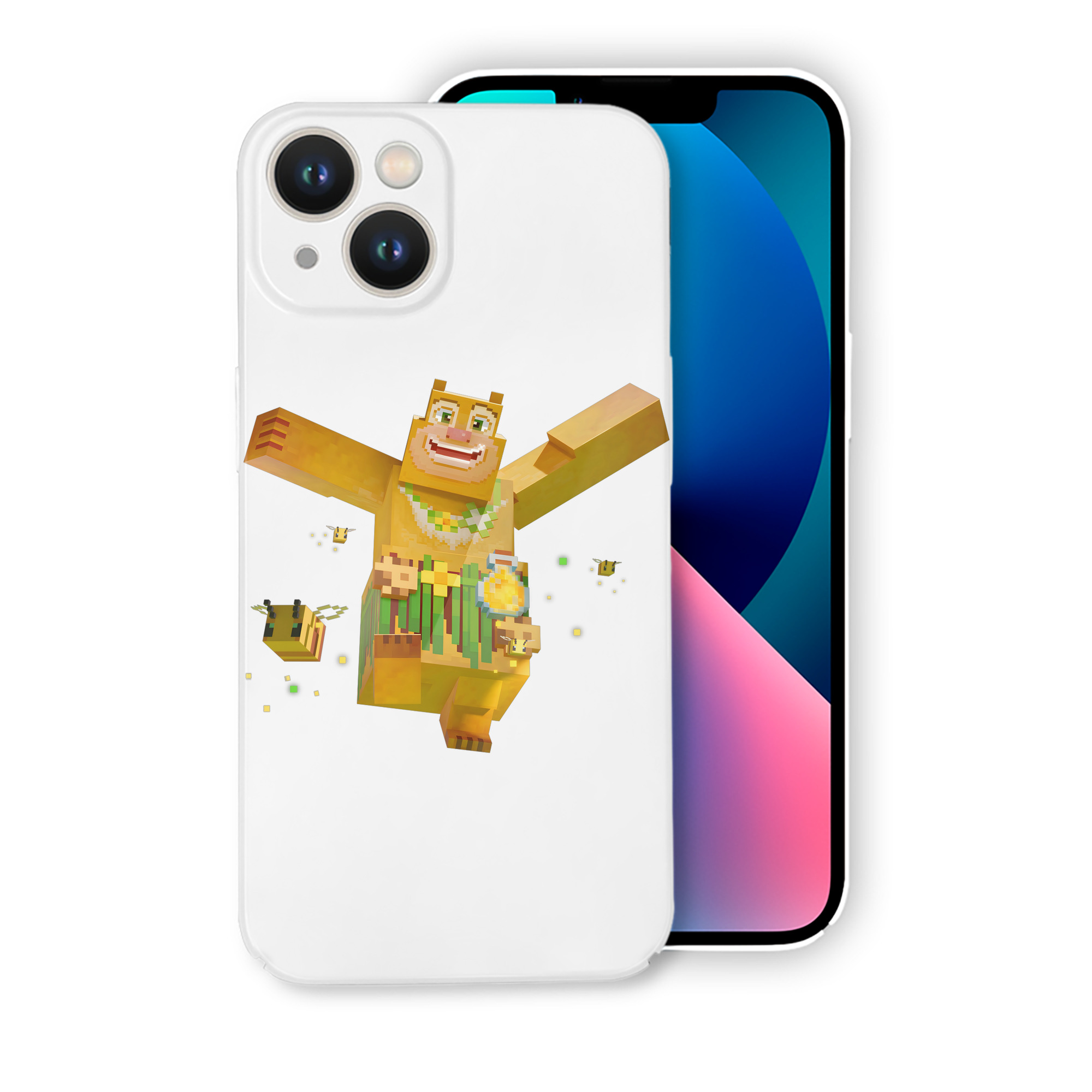 （画像用） マインクラフト ブロックの世界 Minecraft MC Block world 【iPhone 14シリーズ対応】ハードケース